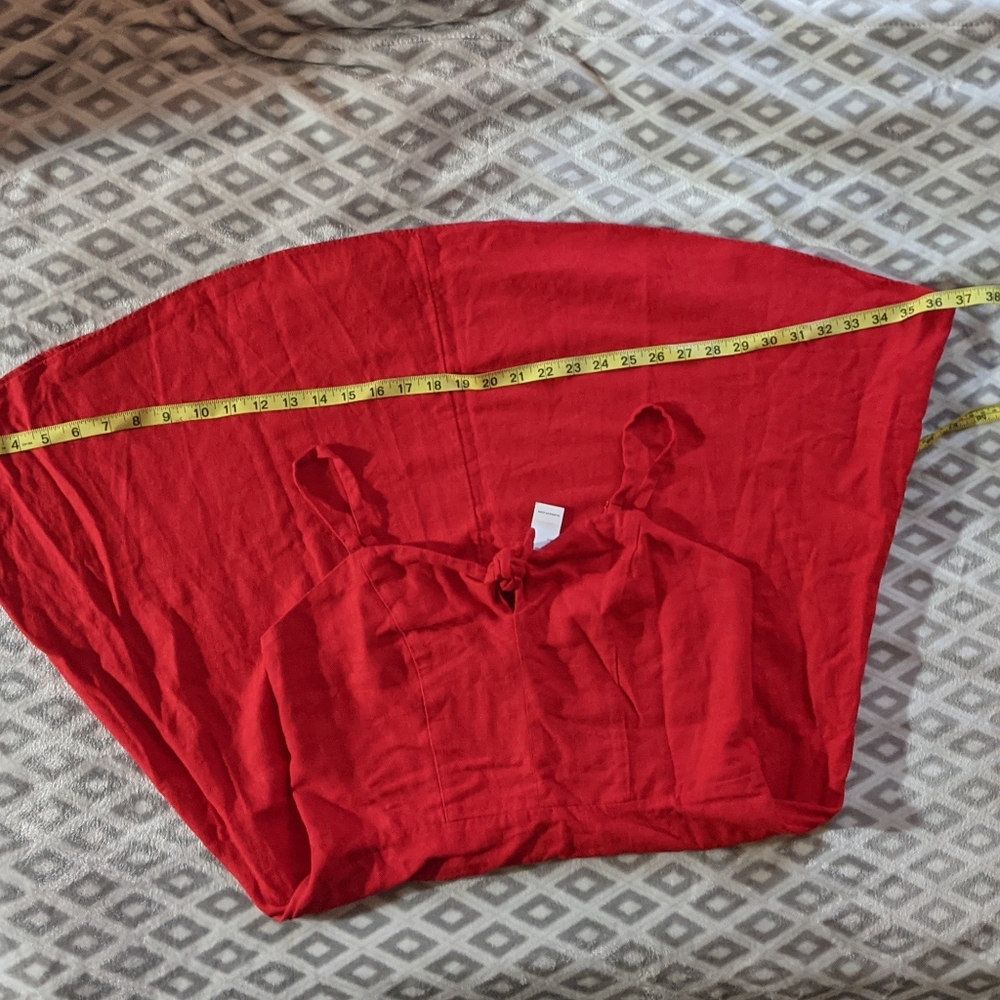NWT Linen Red Fit and Flare Old Navy Medium Tall - Picture 13 of 15
